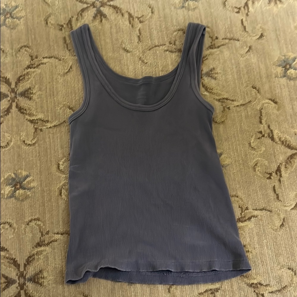 Women's Dark Blue Ribbed Tank Top